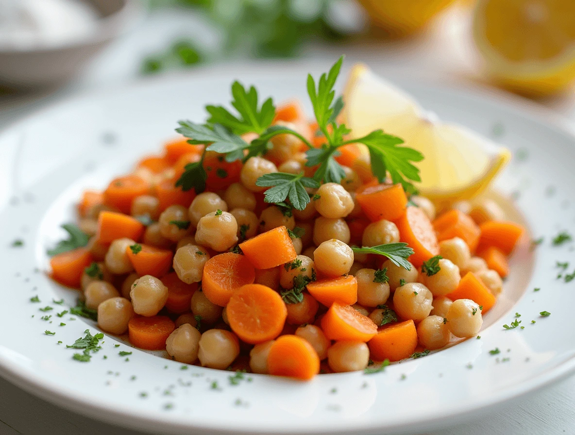 Easy & Healthy Carrot Chickpea Salad with Lemon Dressing