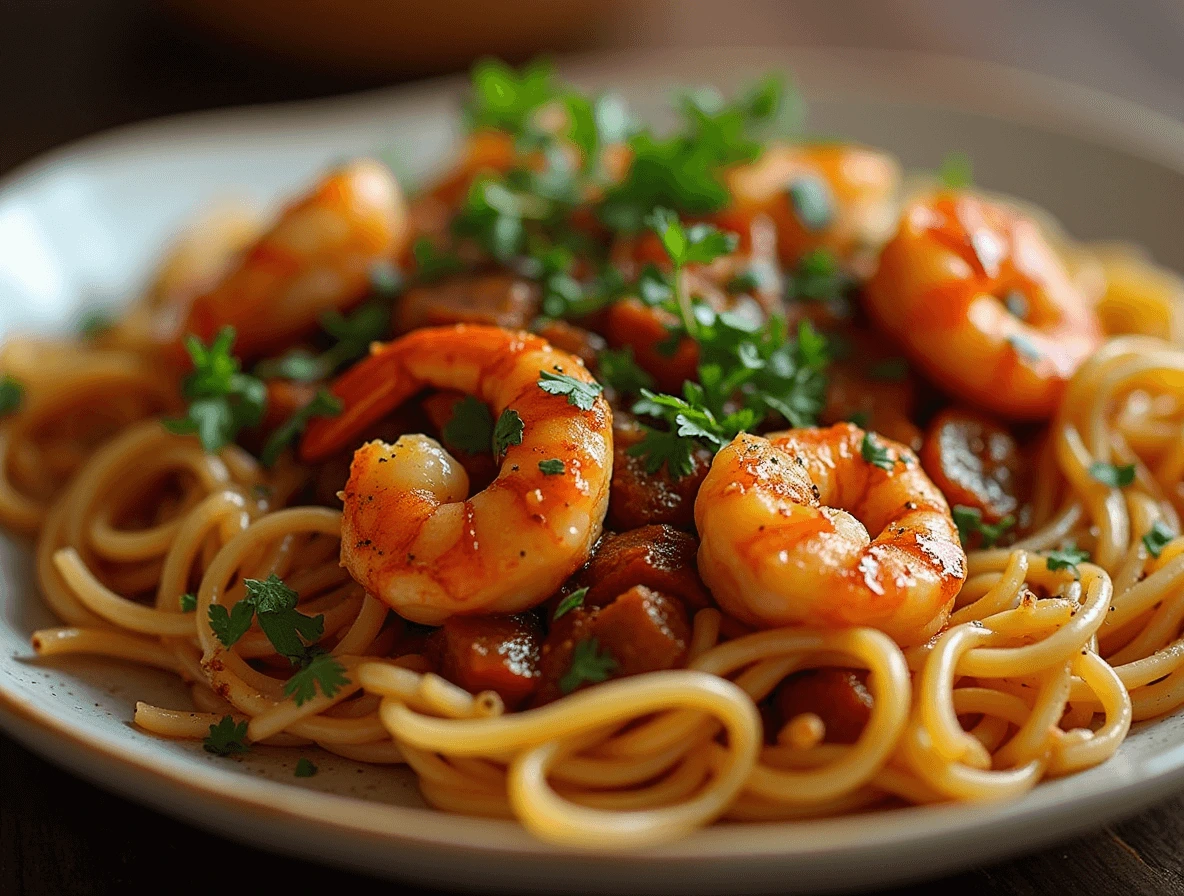 Shrimp Sautéing in Jerk Seasoning for Pasta Recipe