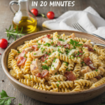 Chicken, bacon, pasta, ranch seasoning, cheese and cream for chicken bacon ranch pasta recipe