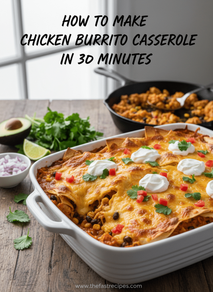 Chicken Burrito Casserole recipe on The Fast Recipes