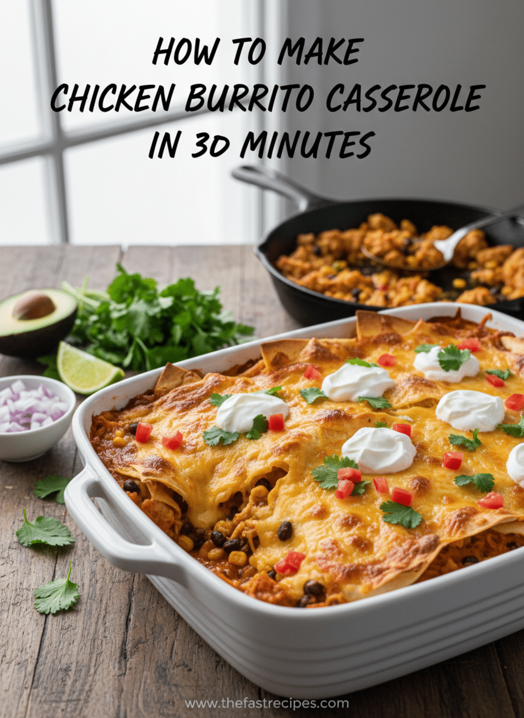 Chicken Burrito Casserole recipe on The Fast Recipes
