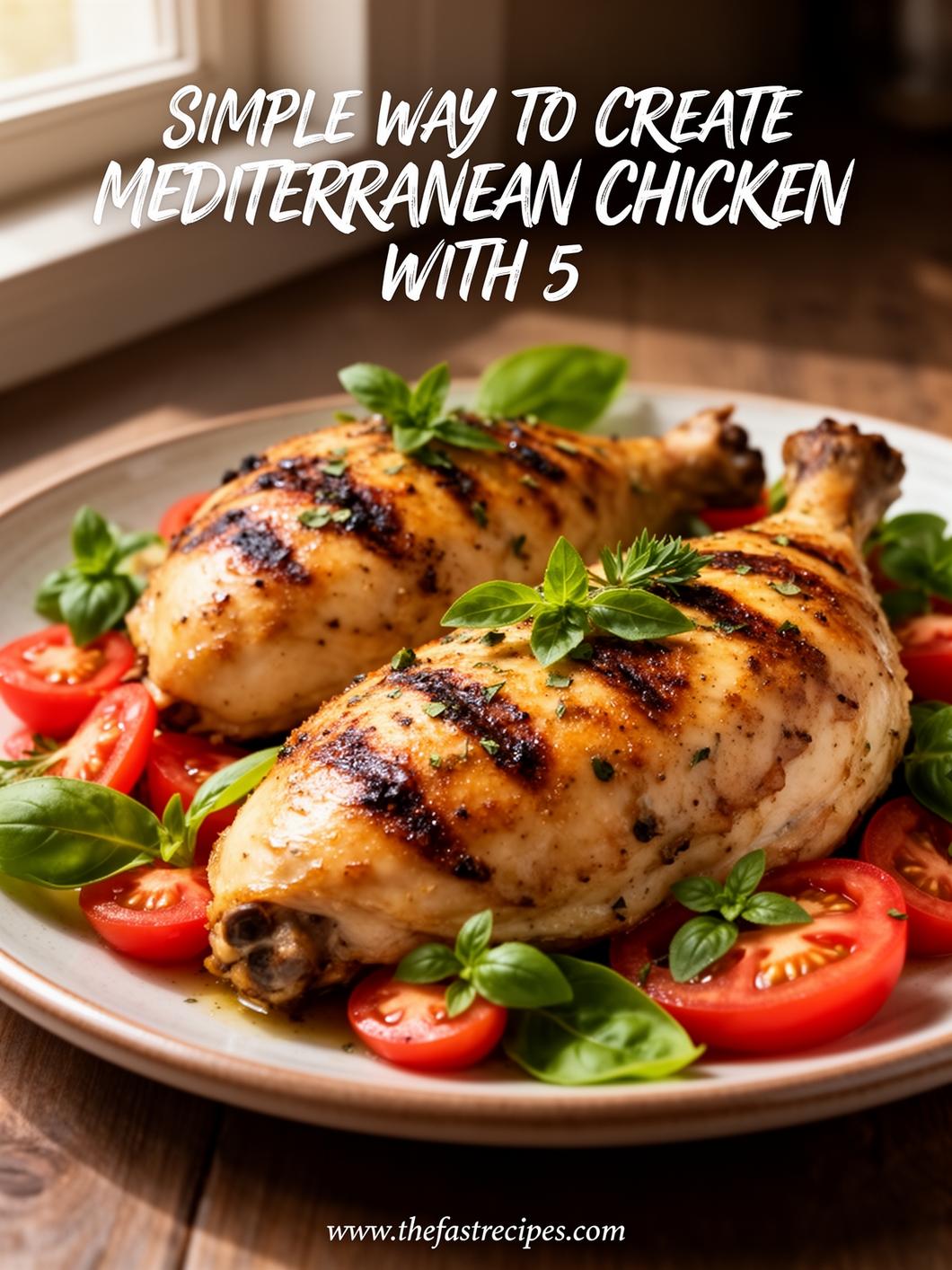 Mediterranean Chicken preparation with herbs and vegetables