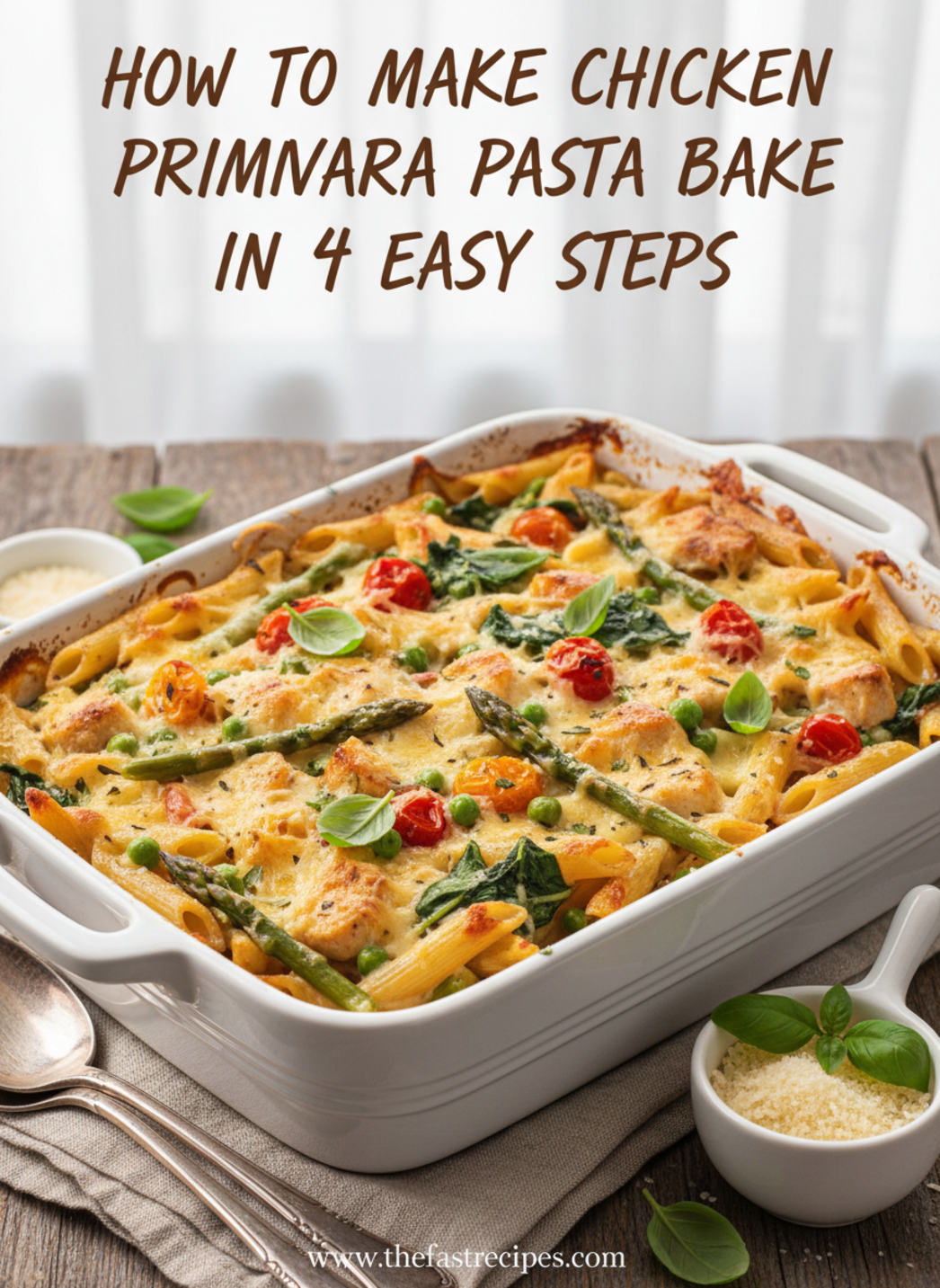 Chicken Primavera Pasta Bake recipe on The Fast Recipes