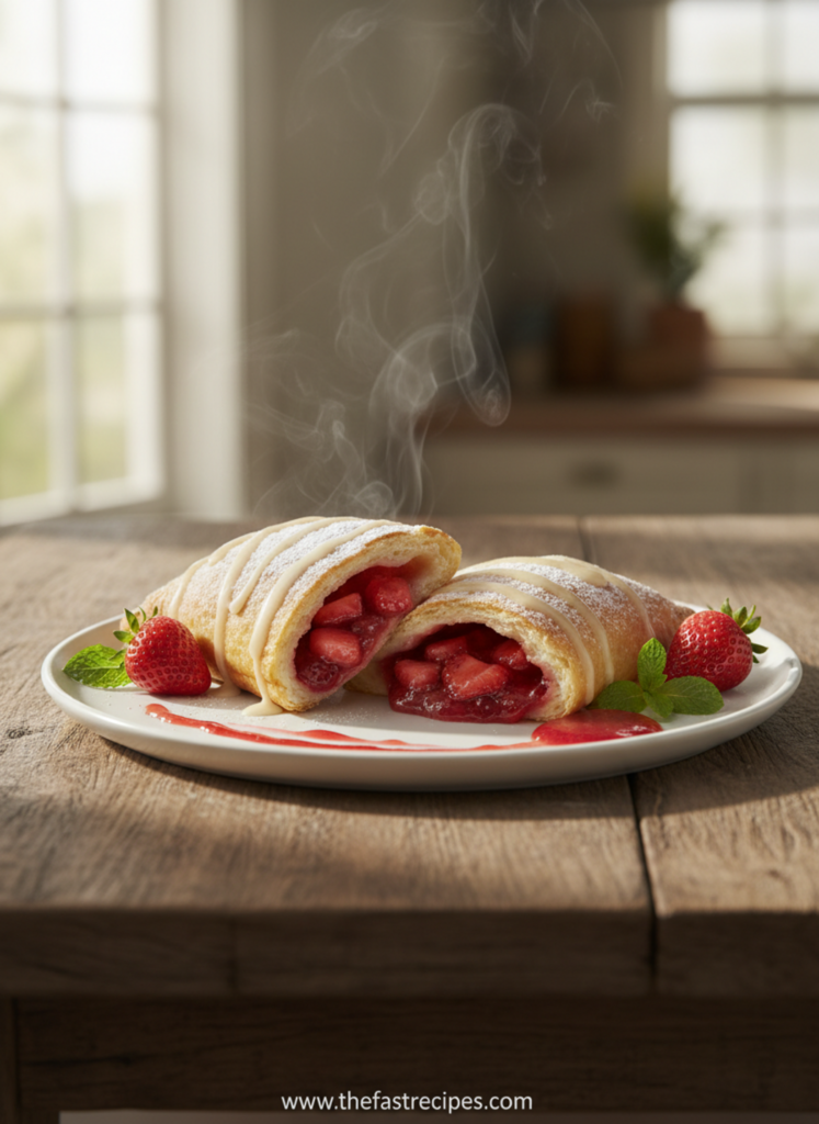 quick Easy Strawberry Turnovers recipe on The Fast Recipes - Express cooking