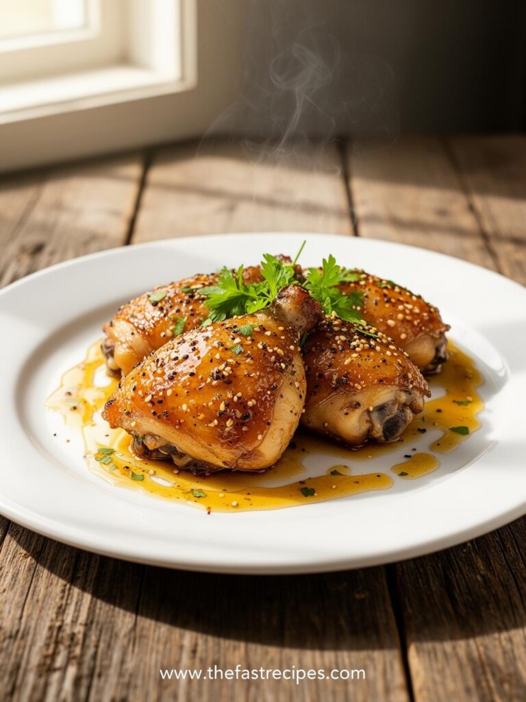 quick Honey Garlic Lemon Pepper Chicken Thighs recipe on The Fast Recipes - Express cooking