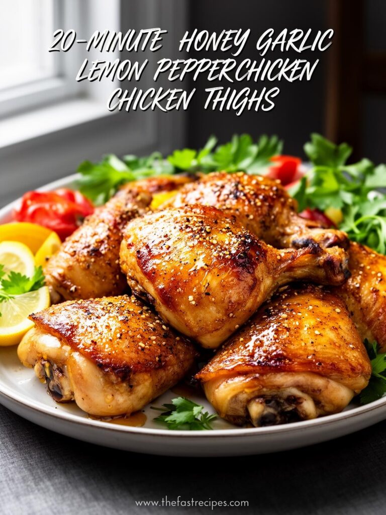 Honey Garlic Lemon Pepper Chicken Thighs recipe on The Fast Recipes