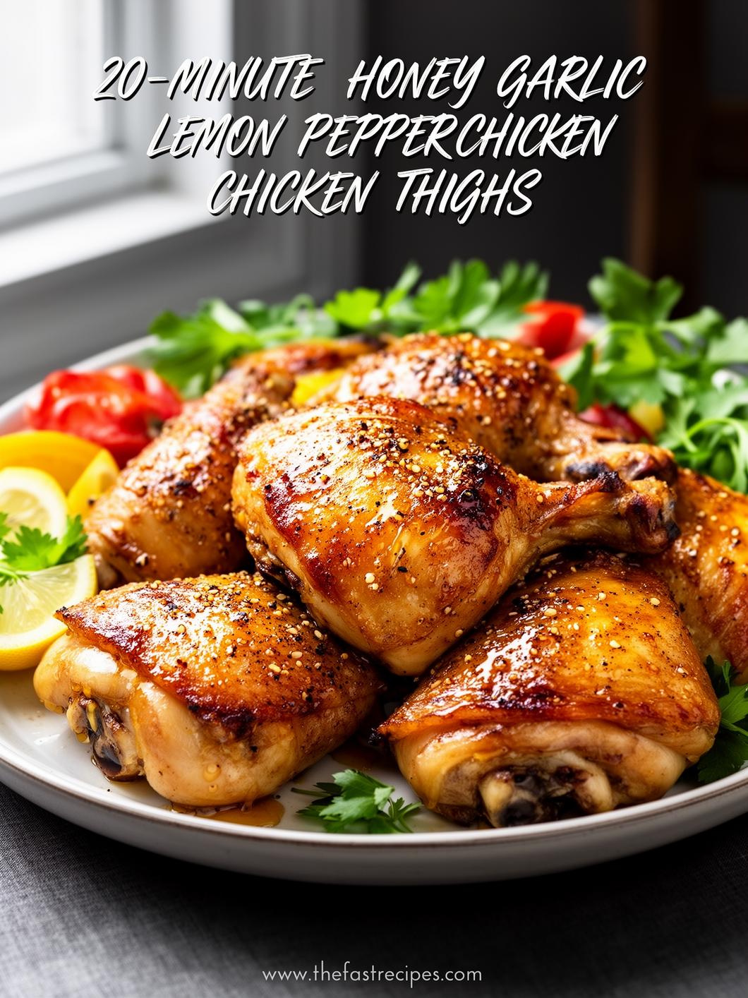 Honey Garlic Lemon Pepper Chicken Thighs recipe on The Fast Recipes