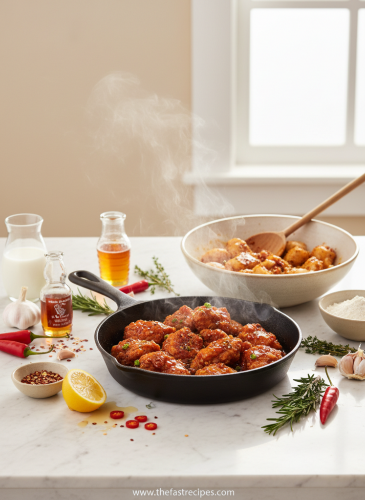 Step-by-step guide for Hot Honey Chicken recipe on The Fast Recipes - quick meal preparation